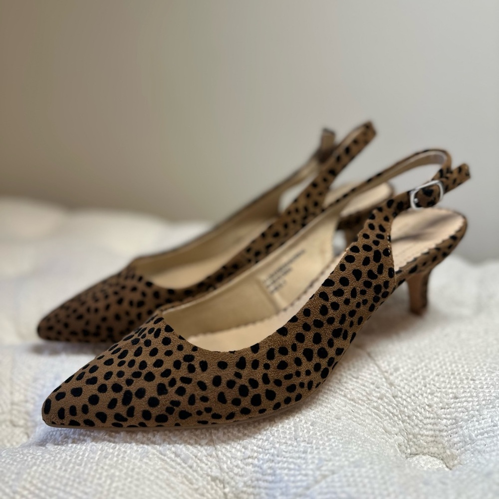 Isaac Mizrahi Leopard Print Slingback Heels